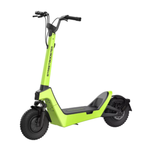 Grüner STREETBOOSTER Pollux E-Scooter in seitlicher Produktansicht