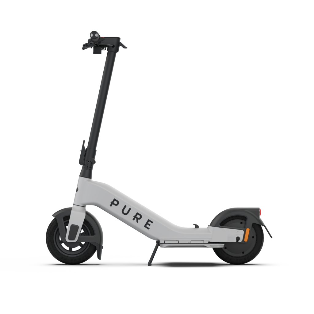 Pure Advance E-Scooter in Grau in seitlicher Ansicht